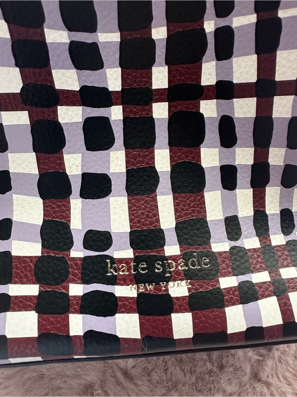 kate spade Mini Bucket Bag in Burgundy, Black & White Plaid - Picture 4 of 12